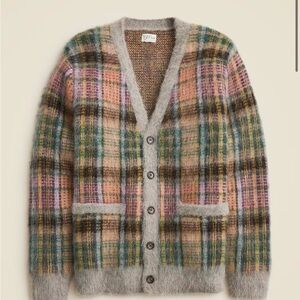 J. Crew Fuzzy Knit Cardigan in Brown & Taupe